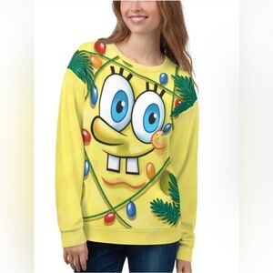 SpongeBob Holiday Festive Crewneck Sweater - Women’s Size Medium